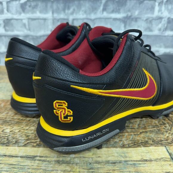 Nike Lunar Control Black Red USC Trojans PE Golf Shoes 574722-008 Mens Size 9 - Picture 5 of 9
